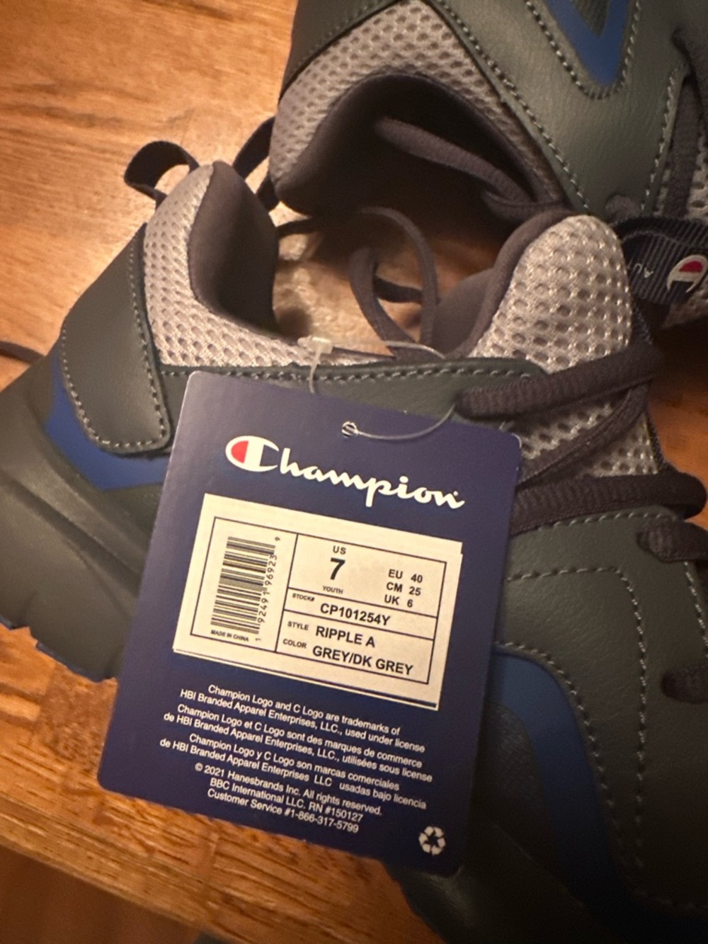Champion Gray and Black Mesh Athletic Sneakers - Picture 4 of 5